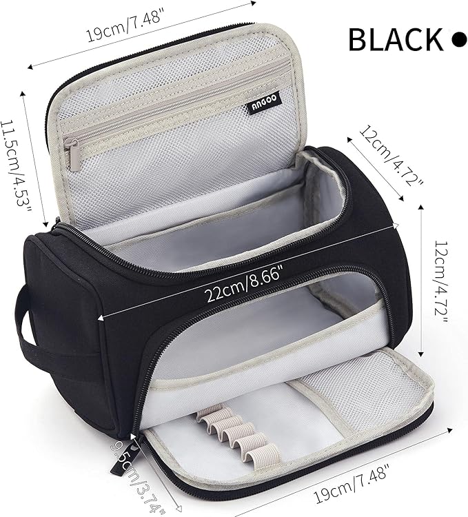 HVOMO Big Capacity Pencil Case High Large Storage Pouch Marker Pen Case Travel Simple Stationery Bag School College Office Organizer for Teens Girls Adults Student（Black）-DeskLoop Office