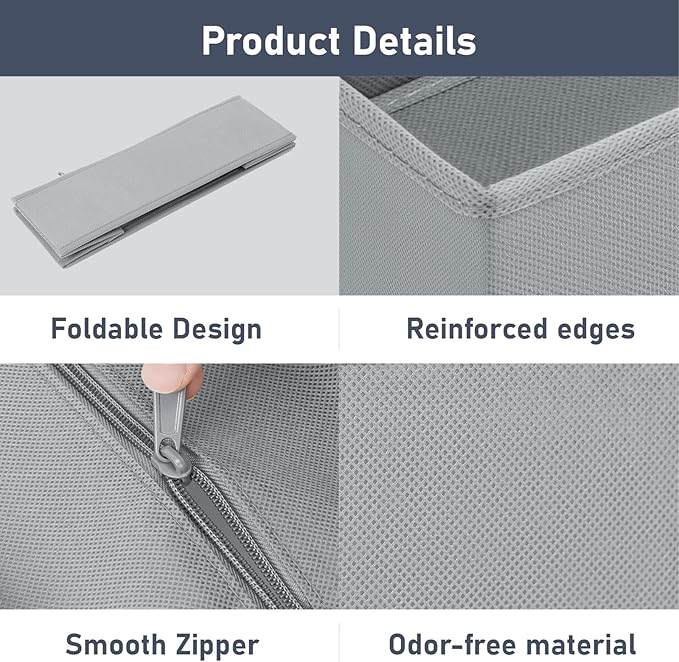 DIMJ Drawer Organizer Clothes Storage - 24 Pack Baby Dresser Organizer for Nursery, Small Fabric Closet Drawer Organizer Bins for Underwears Socks, Foldable Storage Dividers Organization for Bedroom-DeskLoop Office