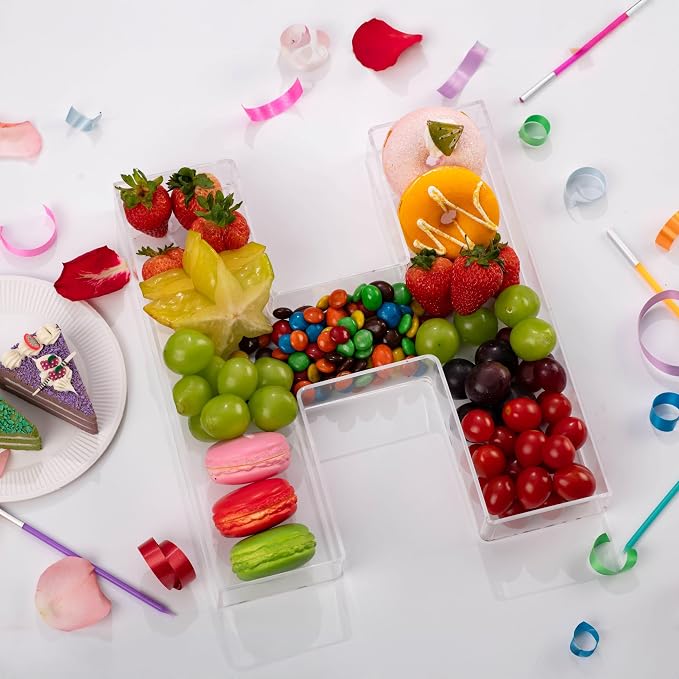 11" Clear Acrylic Letter & Number Charcuterie Tray-Reusable Fillable Alphabet - Image 2