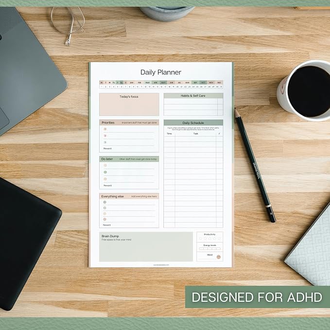 ADHD Daily Planner Notepad for Neurodivergent Adults - Image 5