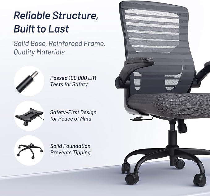 Office Desk Chair for Long Hours & Back Pain Relief – 4“ Thick Molded Foam - Image 8
