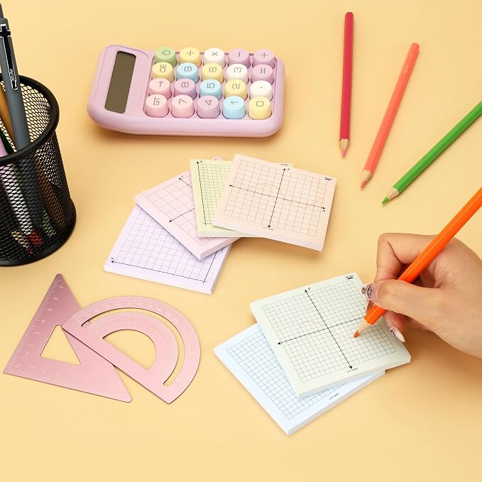 Mr. Pen- Graph Paper Sticky Notes, 6 Pads, 3x3 Inch, Pastel Colors | Graph - Image 4