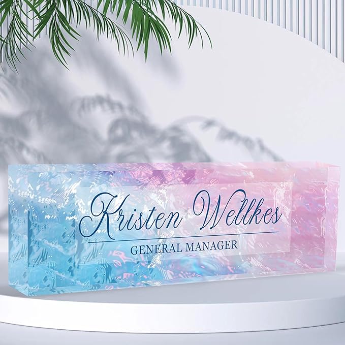 Custom Desk Name Plate Personalized, Acrylic Name Plates by Flpoxzd