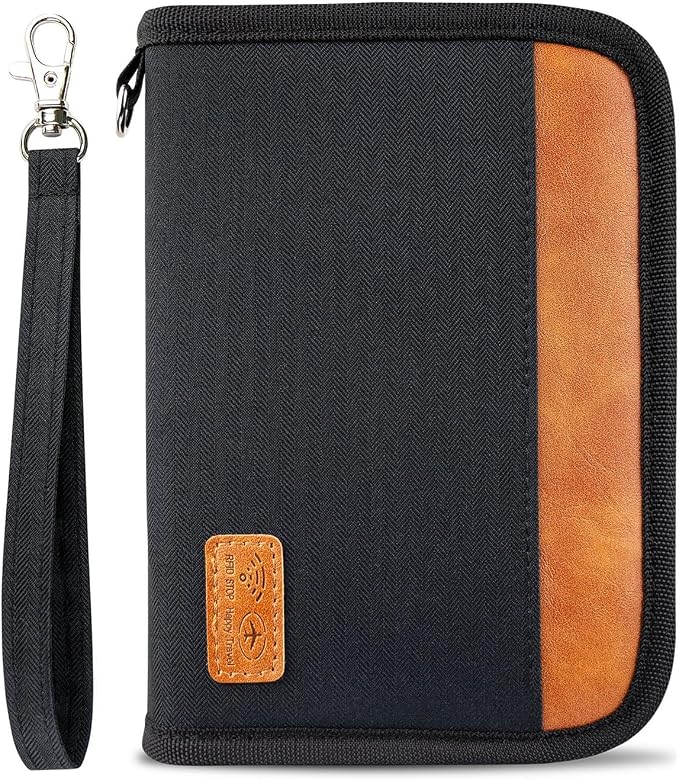 Passport Holder for Famliy Travel Wallet Passport Wallet Document RFID Blocking by srdmuph