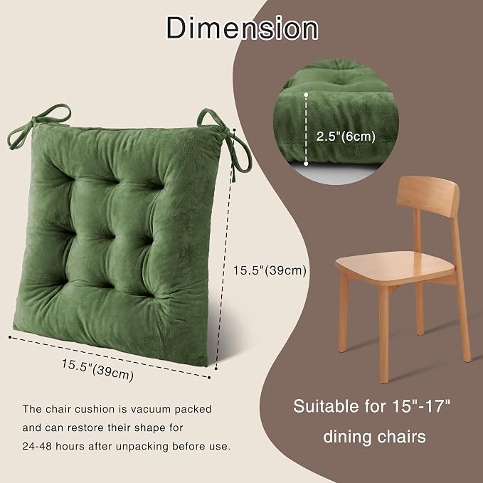 OVOV 4 Pack Chair Cushions for Dining Chairs Soft Seat Cushions for Kitchen - Image 2