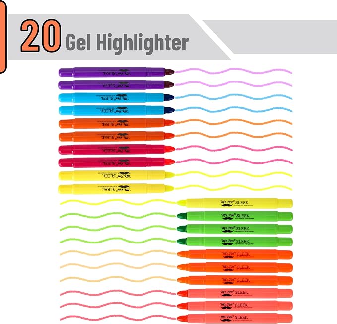 Mr. Pen- No Bleed Gel Highlighters, Vibrant Colors, 20 Pack | Bible - Image 2