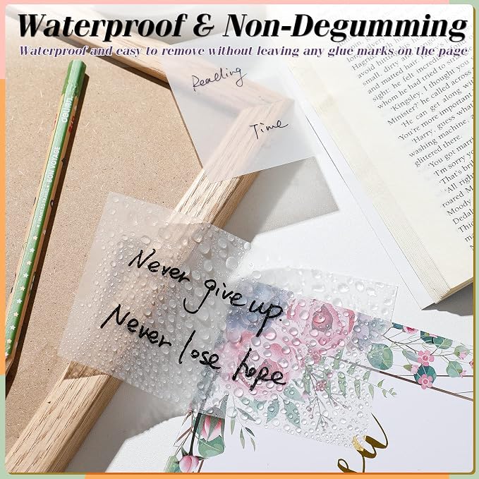 Transparent Sticky Notes, 6 Sizes Clear Sticky Notes Pads, Waterproof - Image 6