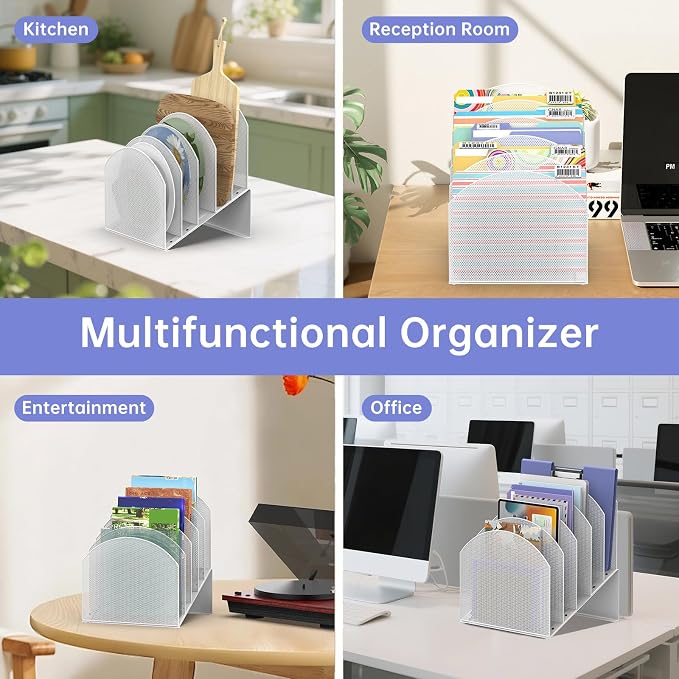 File Organizer for Desk, 5-Section Mesh Mail Holder, mail organizer and folder - Image 6