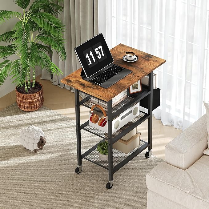 MAHANCRIS 4-Tier Printer Stand, Rolling Printer Table on Wheels, Industrial - Image 5