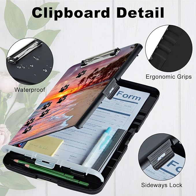 A4 Clipboard with Storage Pen Holder, Clipboards Organizer Nursing Clipboard - Image 3