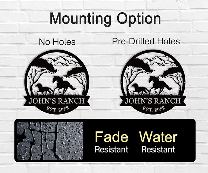 efcustomgifts Personalized Horse Ranch Metal Signs, Horse Signs - Image 6