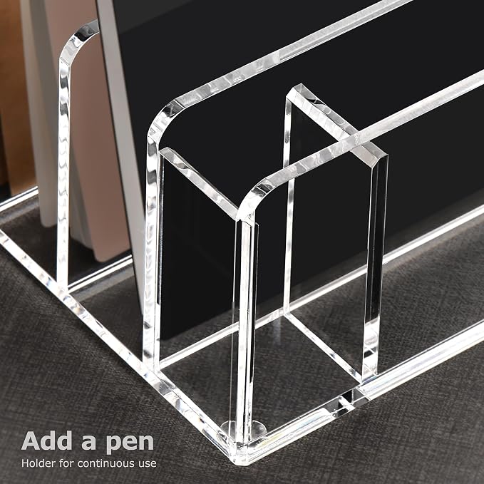 SANRUI Acrylic Mail Sorter Desktop Organizer - Image 3