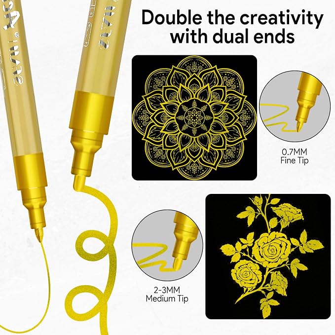 SFAIH Acrylic Gold Paint Pens - Image 2