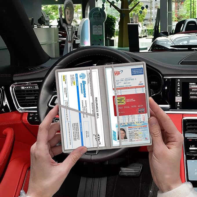 TOURSUIT Car Registration and Insurance Card Holder, Vehicle License Document - Image 5