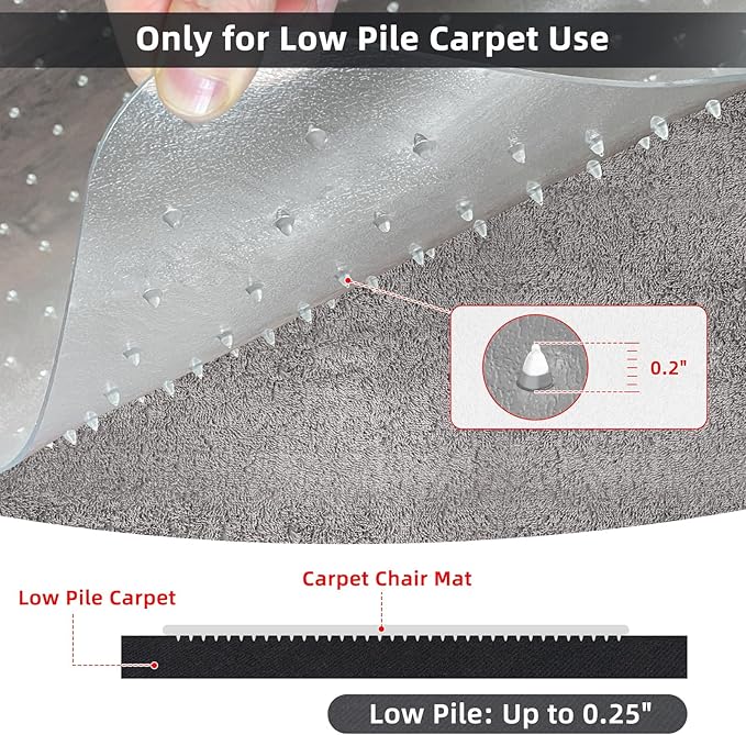 Office Chair Mat for Carpet Floor, Heavy Duty Desk Chair Mat for Low/No Pile - Image 2