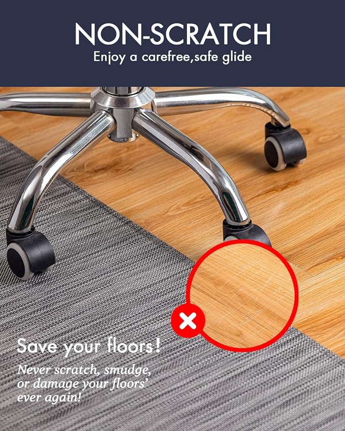 Baroyal Office Chair Mat for Hardwood Floor Under Desk Computer Rolling Chair - Image 2
