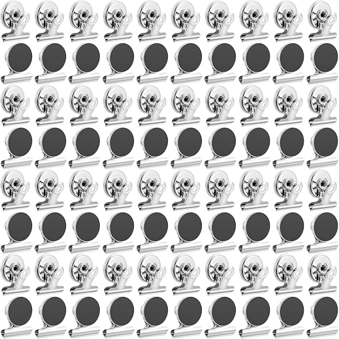 100 Magnetic Clips, Fridge Magnets, Magnet Clips Heavy Duty, Refrigerator by Unknown