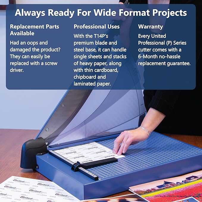 United Office Products T18P Professional Guillotine Paper Trimmer, Sturdy Metal Base, 18" Cut Length, 40 Sheet Capacity, Paper Cutter for Offices, Schools and Crafts-DeskLoop Office