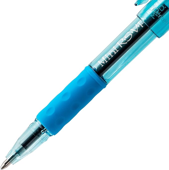 Pentel RSVP Mini Ballpoint Pen, Medium Line, Sky Blue Ink, 12 pack - Image 5