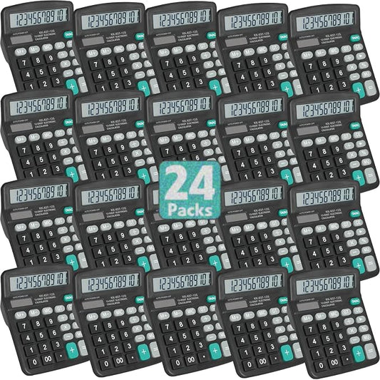 24 Pack Calculator Bulk, 12 Digits Calculators Desktop by YesBes