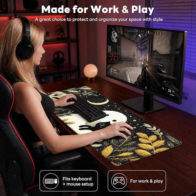 Desk Mat, Big Desk Pad, 31.5x11.8 Inches Extended Big Gaming Mouse Pad - Image 7