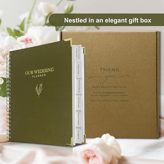 LADY&HOME Wedding Planner Book and Organizer, Linen Cover Wedding Planner Binder - Image 5