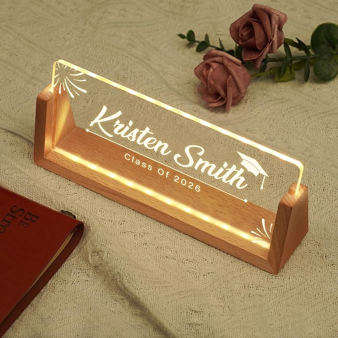 Custom Name Plate for Desk, Personalized Light Up Acrylic Desk Name Plate - Image 4