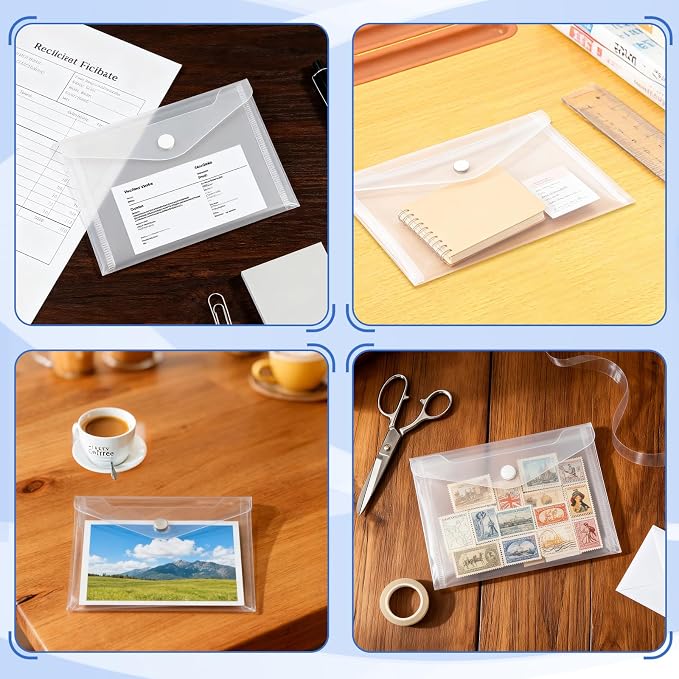 Vmiapxo 20 Pack Stamp and Die Storage Pockets, Reusable Small Plastic Envelopes - Image 5