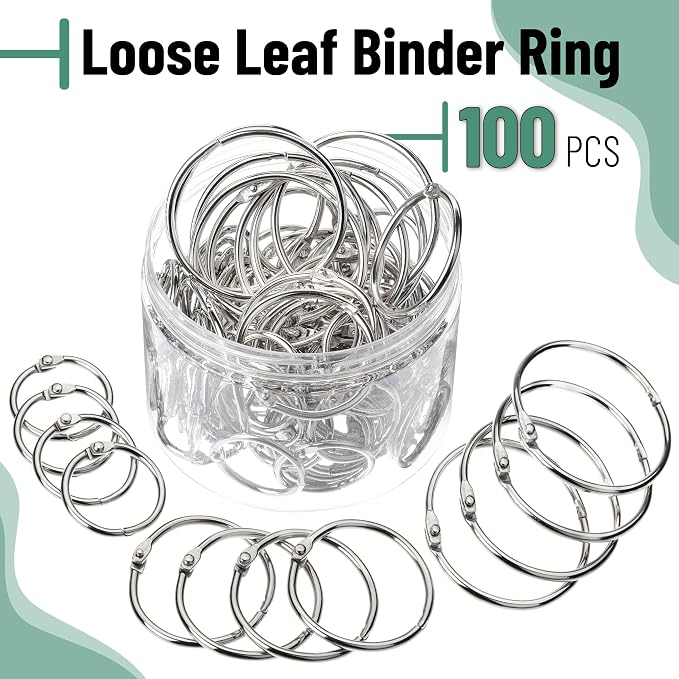 Mr. Pen- Loose Leaf Binder Ring, 100 Pack, 3 Sizes | Metal Loose Leaf Binder - Image 2