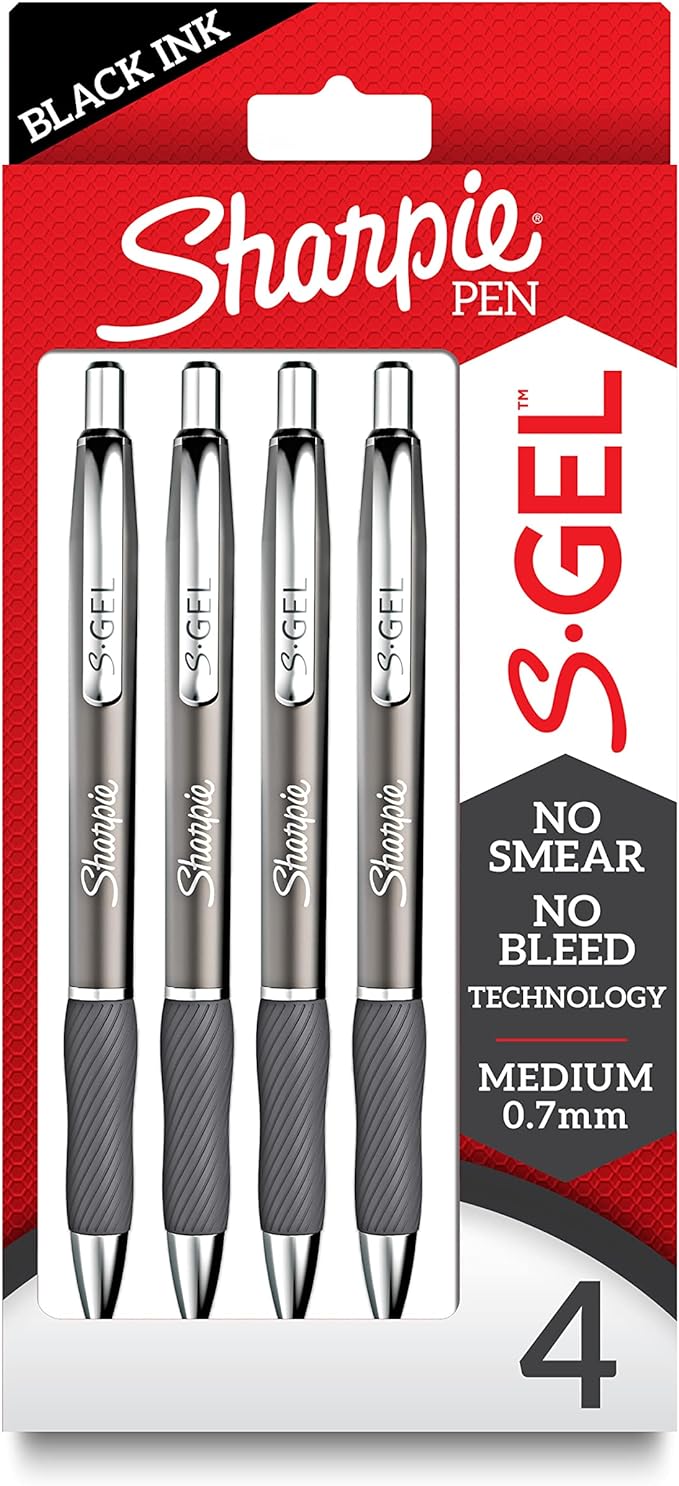 Sharpie S-Gel Pens, Sleek Metal Barrel, Medium Point by Unknown