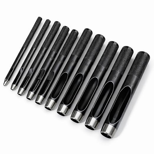 UNCO- Hollow Leather Hole Punch Set, Carbon Steel Leather Hole Punch Tool - Image 7