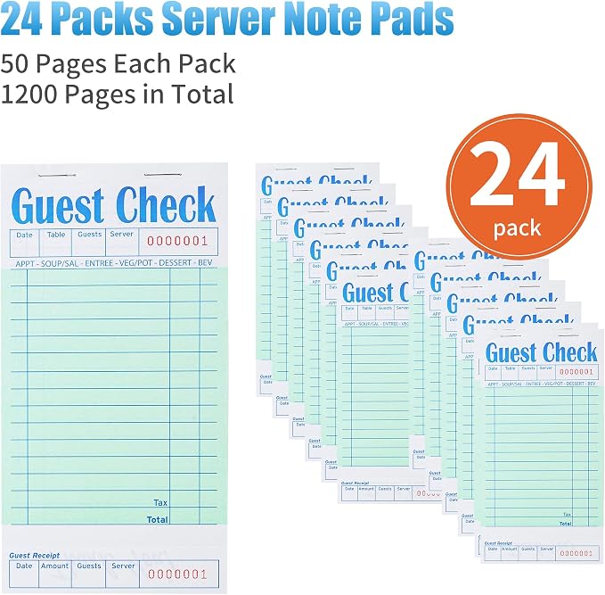 ZPARIK 24 Pack Guest Checks Books - Image 4