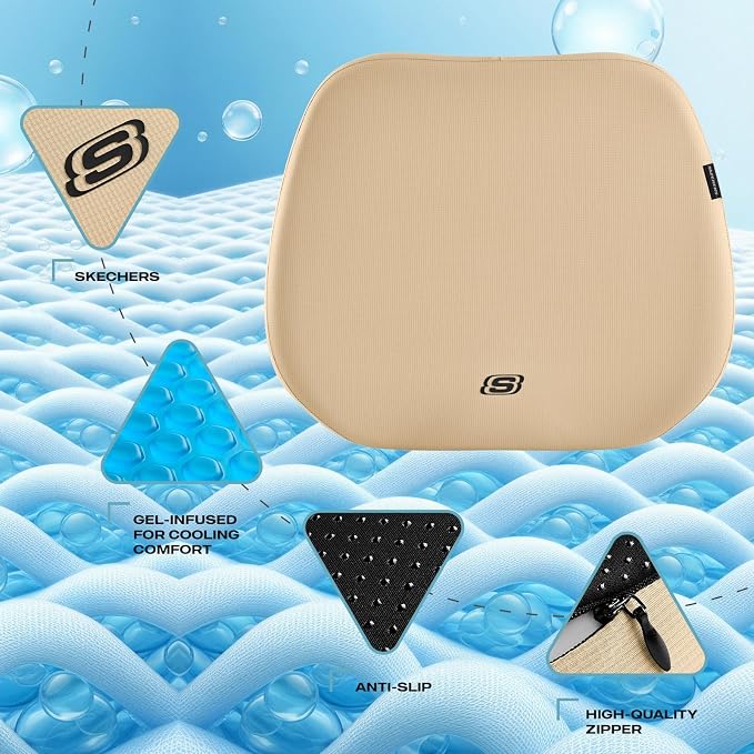 Skechers Seat Cushion Premium Gel & Memory Foam-Office Chair Cushion - Image 3