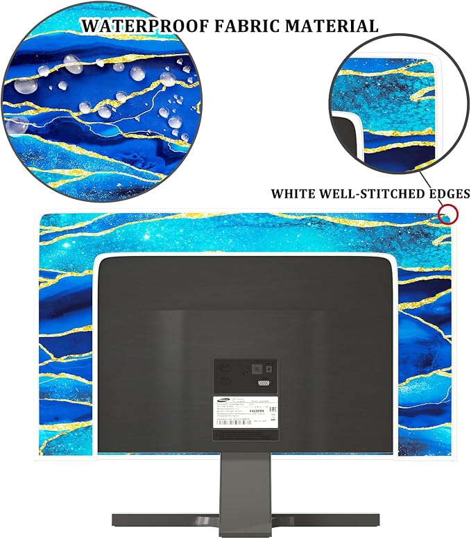 Baocicco Royal Blue Marble Waterproof TV Cover 50, 52 Inch Creative Design - Image 3
