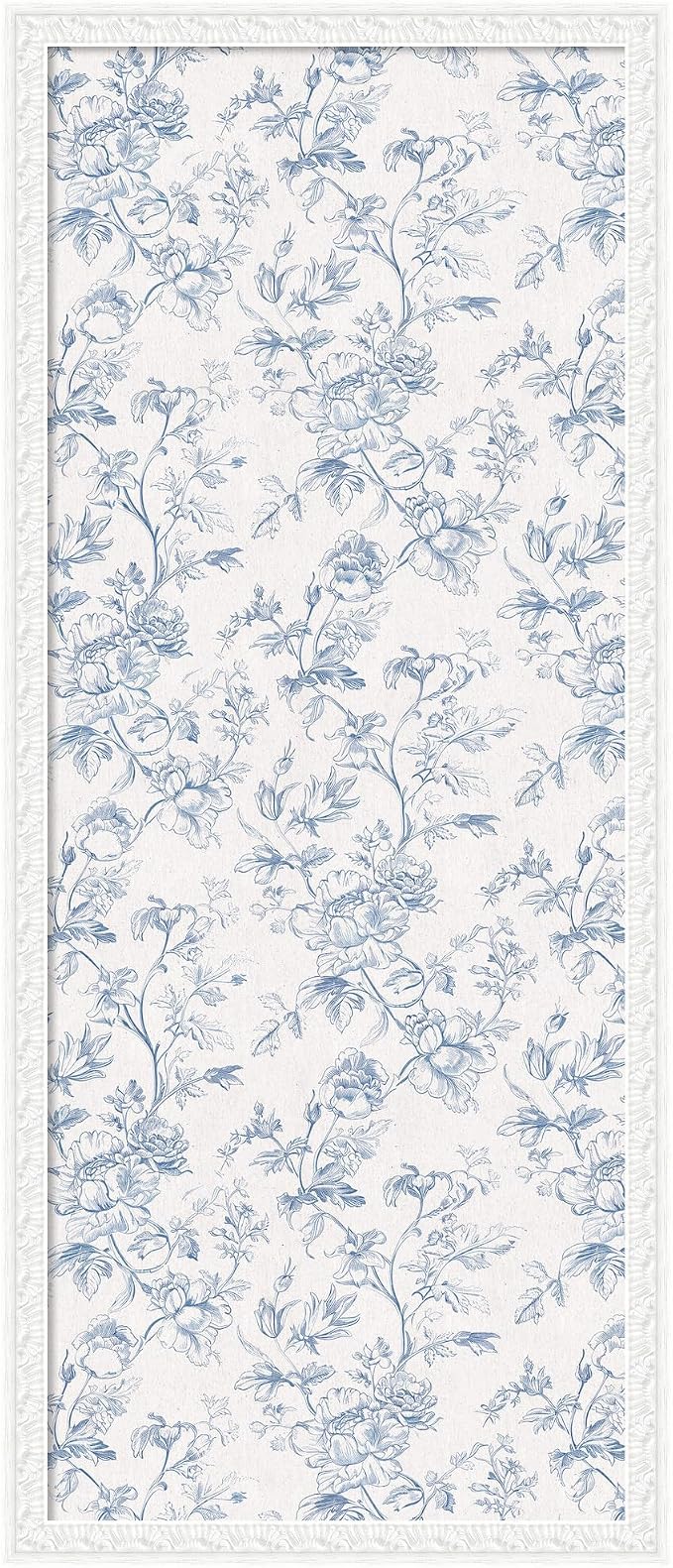Kate and Laurel Framed Fabric Pinboard 18 x 42, Bethany White Frame by KateandLaurel