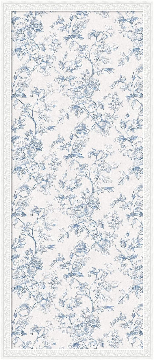 Kate and Laurel Framed Fabric Pinboard 18 x 42, Bethany White Frame by KateandLaurel