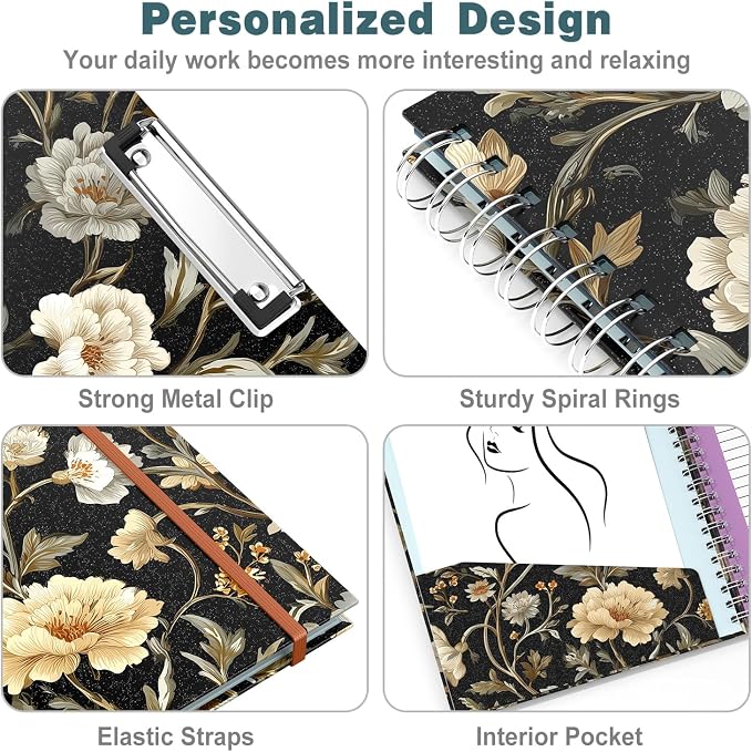 Hongri Clipboard Folio with Refillable Lined Notepad, 8.5 x 11 Folders with - Image 6