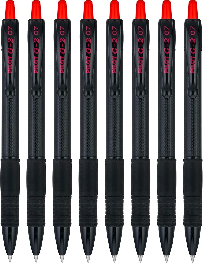 PILOT, G2 Edge Red Premium Gel Roller Pens, Sensory Writing Experience, 8ct box, Fine Point 0.7 mm-DeskLoop Office