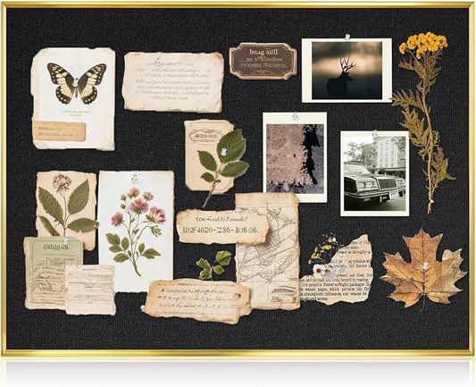 Fabric Bulletin Board, Upgraded Canvas Surface, Wall Mounted, by QUEENLINK