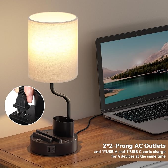 Bedside Table Lamps for Bedroom Set of 2 - Image 8