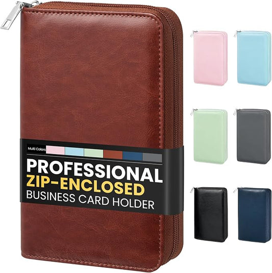 Sooez Zip-Enclosed Business Card Holder Organizer, Professional Credit Card by Sooez