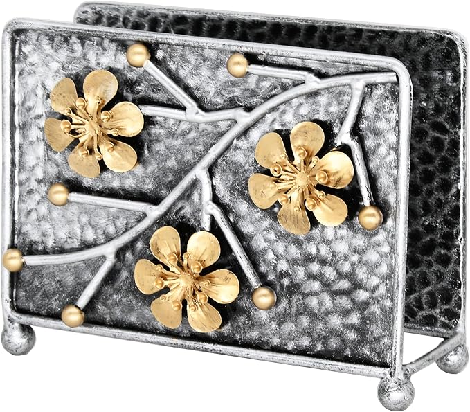 OwlGift Sakura Napkin Holder, Cherry Blossom Design Metal Freestanding Tissue - Image 7