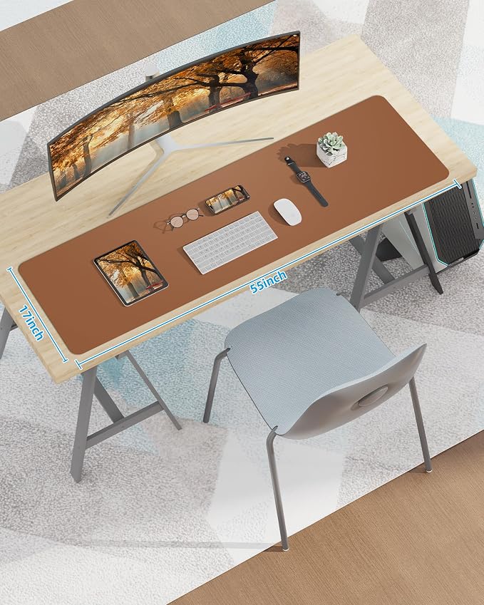 Large Desk Mat 55" x 17"Leather Desk Pad Protector, Mouse Pad, Office Desk Mat - Image 7