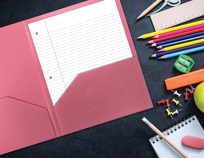 Better Office Products Heavyweight Plastic 2 Pocket Portfolio Folder, Letter - Image 5