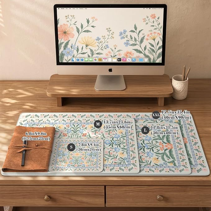 iCasso Green Aesthetic Flower Mouse pad - Image 2