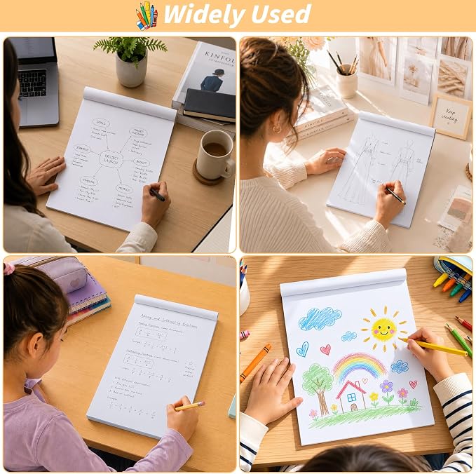 Oleitodh Blank 20 Pack Note Pads 8.5 x 11 Inch Memo Pads, 50 Sheets Per Scratch - Image 7