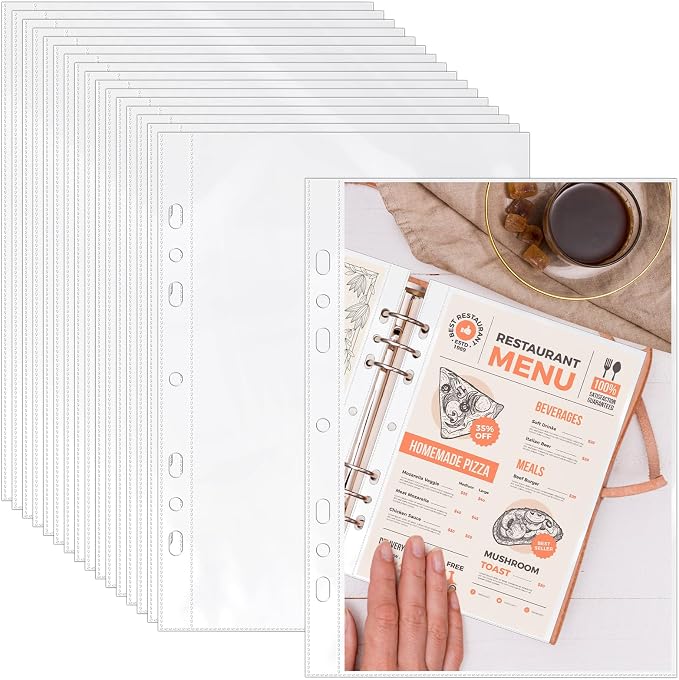 VOKOY 100 Pack 5.5x8.5 Inch Sheet Protectors by VOKOY