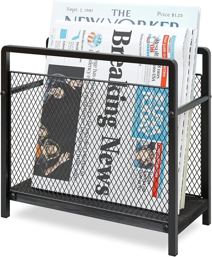 Magazine Holder, Magazine Rack Floor, Metal Mesh by ART-GIFTREE