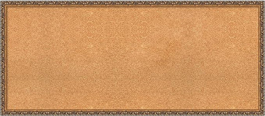 Amanti Art Natural Cork Board for Wall, 22x50 Vision Board with Bronze Frame, Oversize Corkboard Office Decor for Home Organization, Traditional Corkboard Pinboard to Display Items for Home-DeskLoop Office
