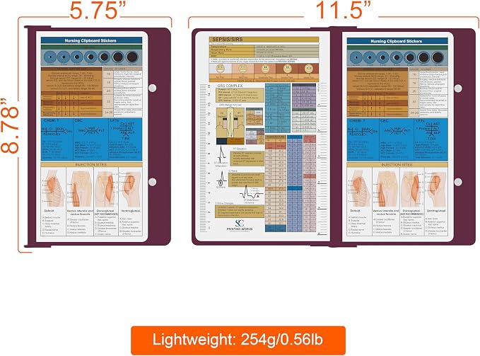 Nursing Clipboard with Nursing and Medical Edition Cheat Sheets Nursing School - Image 3